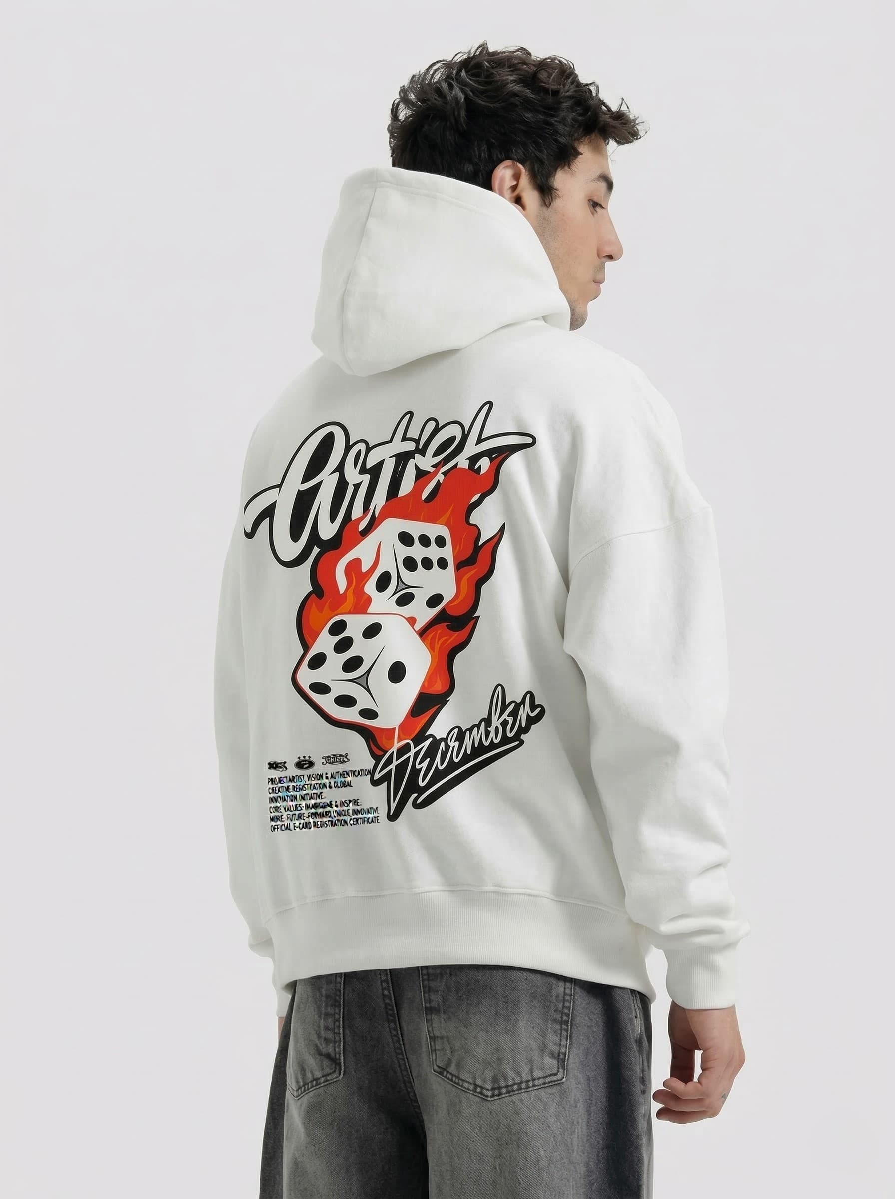 white artist hoodie 